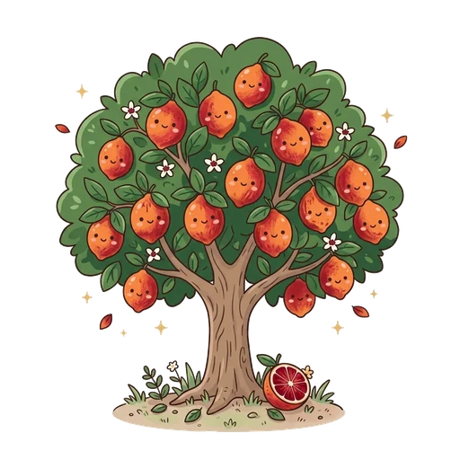 Illustration of blood orange