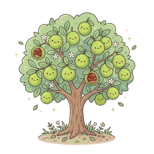 Illustration of sweet chestnut