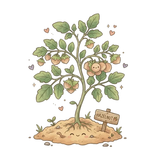 Illustration of hazelnut
