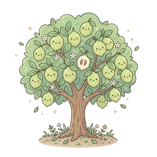 Illustration of white sapote