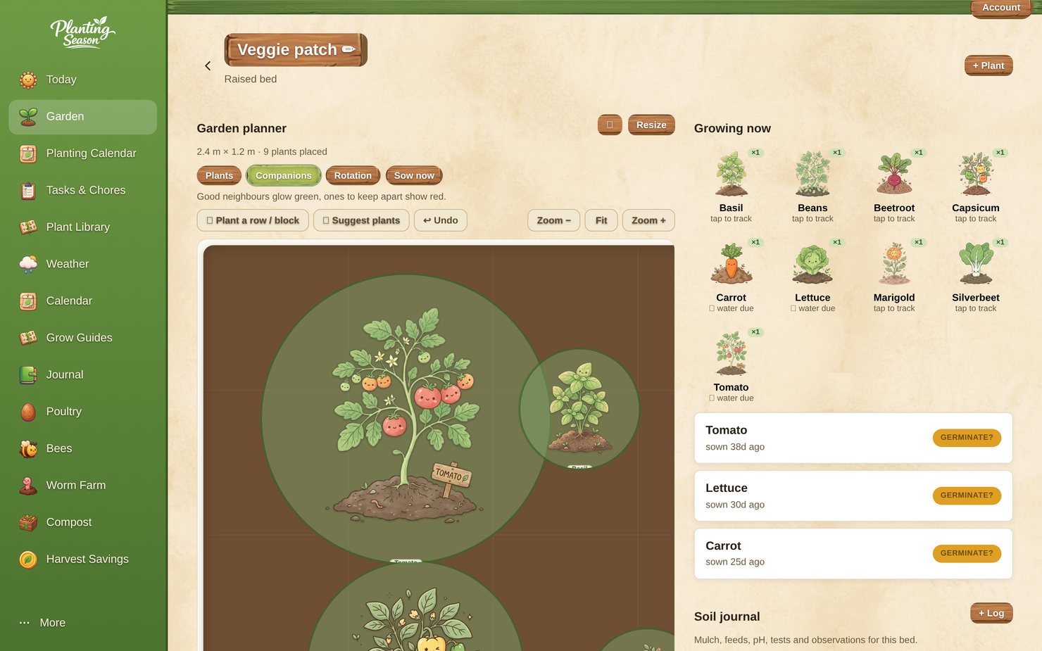 Crop Rotation in the Planting Season app