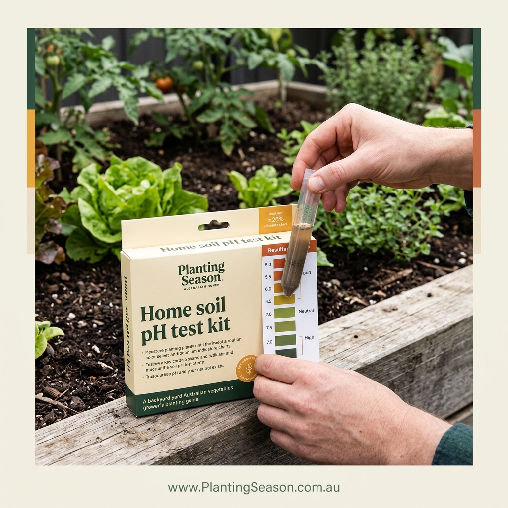 Home soil pH test kit showing results