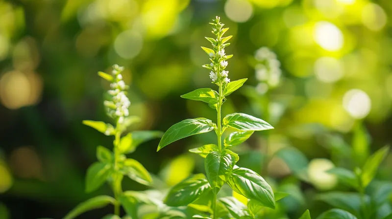Basil leaf with downy mildew
