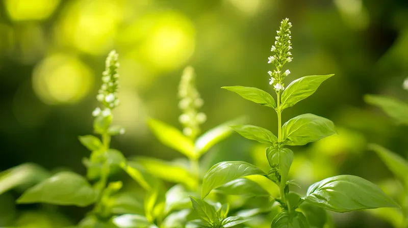 Basil leaves damaged by pest