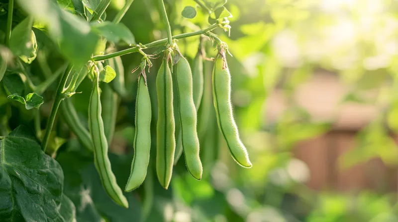 Hand picking fresh bush beans