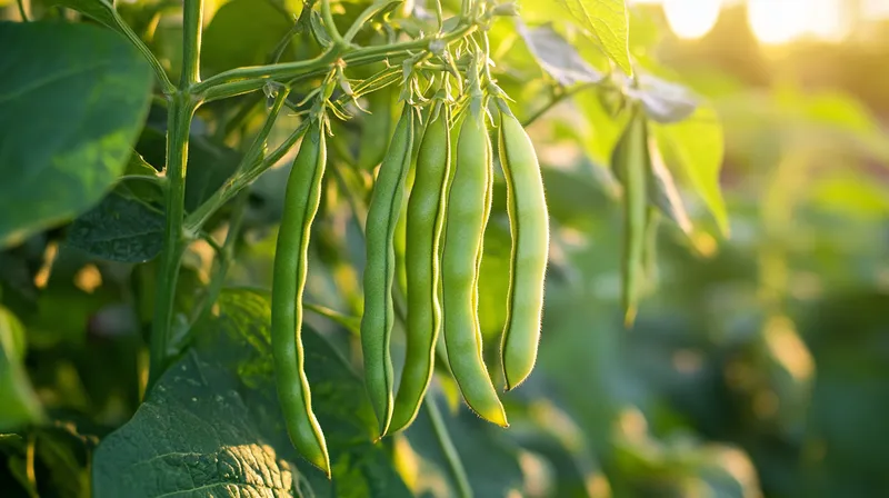Basket of freshly harvested beans
