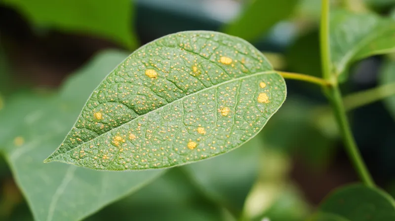 Yellowing bean leaves from nutrient deficiency