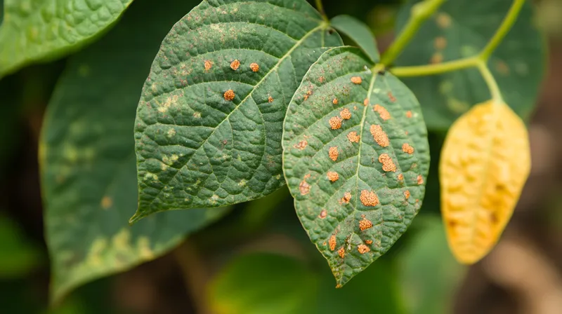 Bean pod damaged by pest