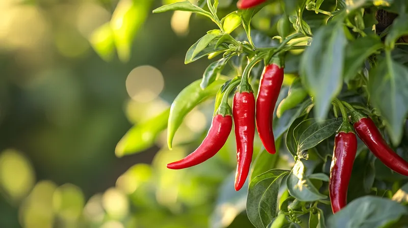 Hand picking red chillies