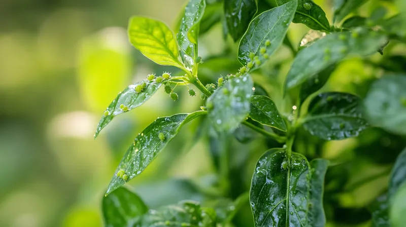 Chilli leaves curled from aphid damage