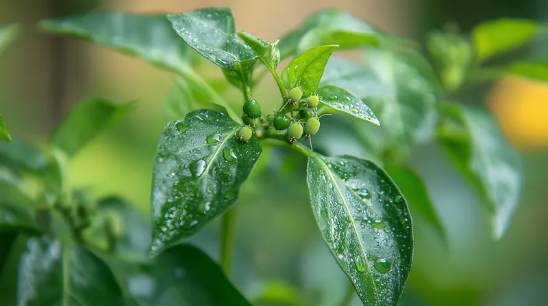 Chilli plant with yellowing leaves