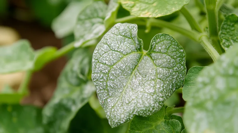 Cucumber plant with yellow leaves