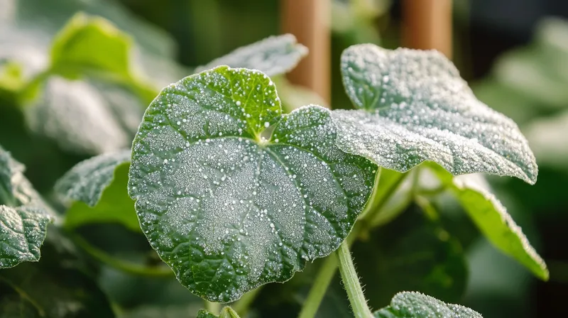 Cucumber beetle damage on leaves