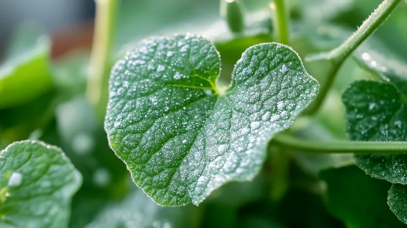 Cucumber fruit with fungal spots