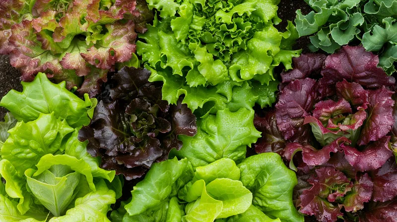 Healthy lettuce plant in raised bed