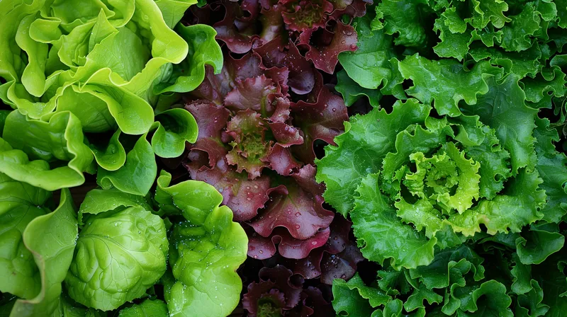 Cos lettuce growing tall and green