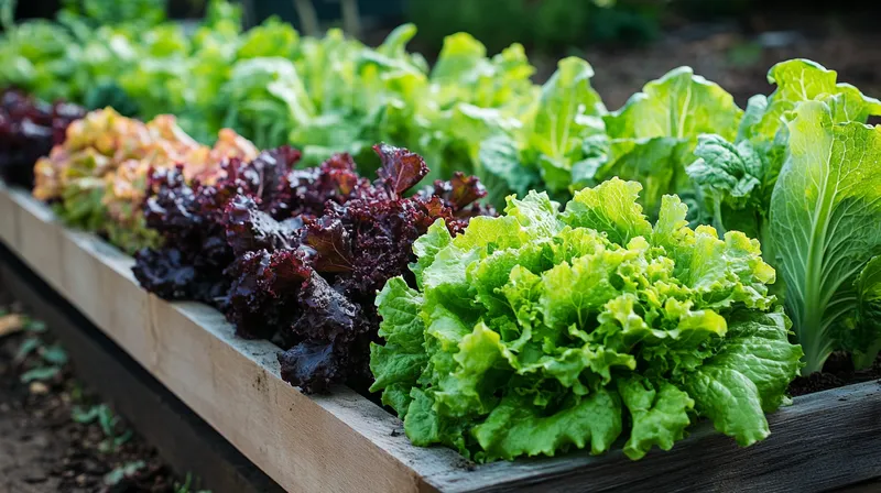 Loose-leaf lettuce in full growth