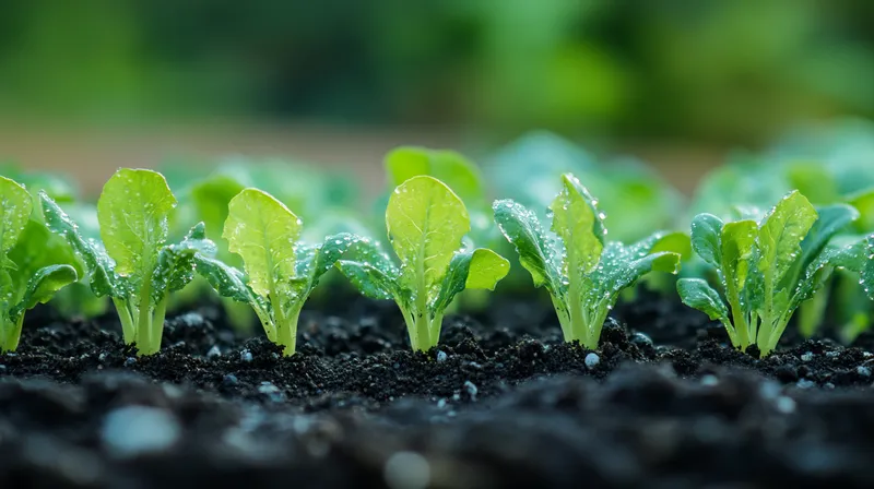 Young lettuce sprouts in seed tray