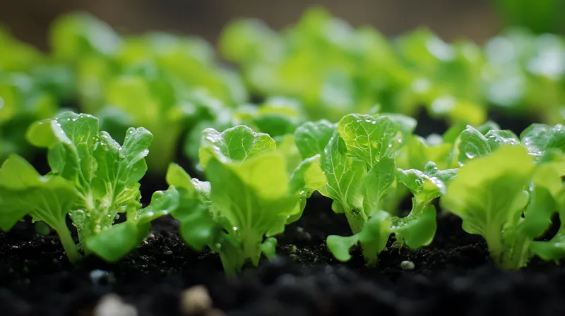 Baby lettuce plant with tender leaves