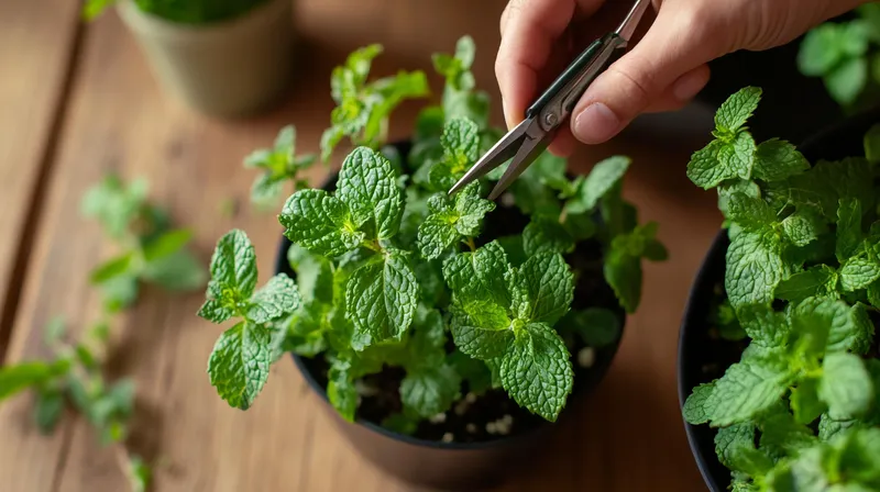 Bunch of freshly harvested mint