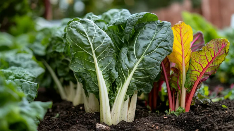 Mature silverbeet plant in full growth