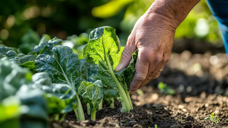 Silverbeet leaves cut at the base