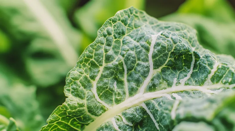 Silverbeet leaves with leaf miner damage
