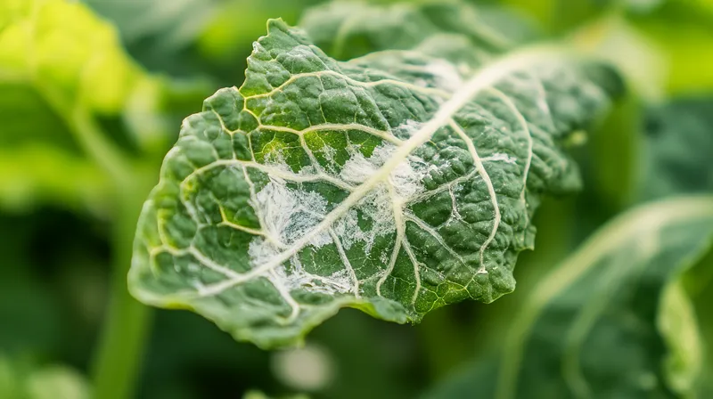 Silverbeet showing fungal spots