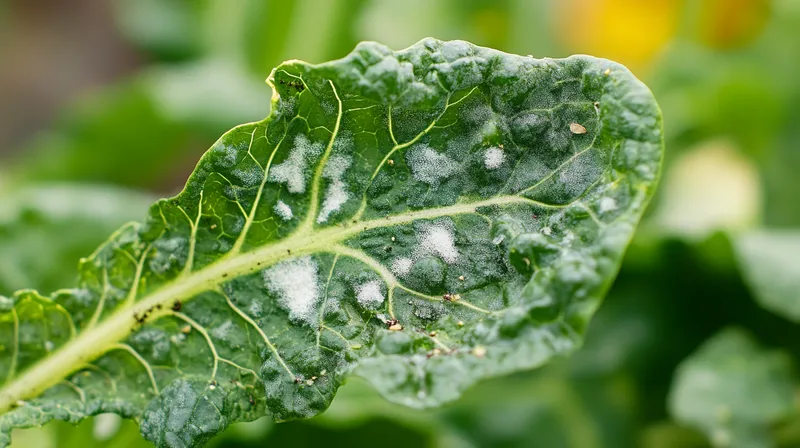 Silverbeet leaves damaged by caterpillars