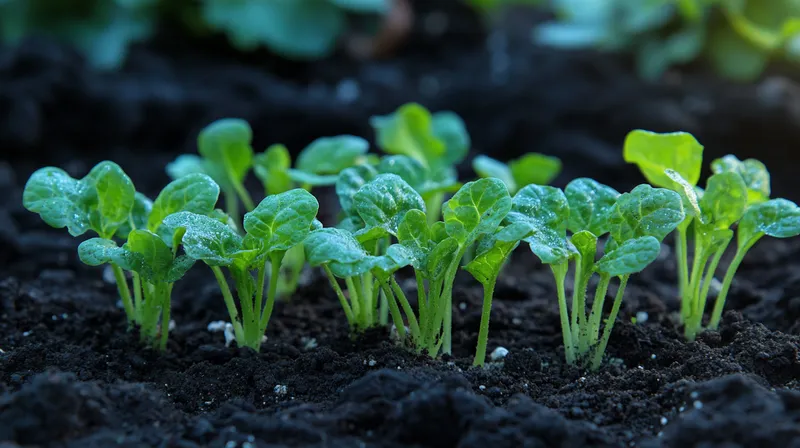 Baby silverbeet ready to transplant