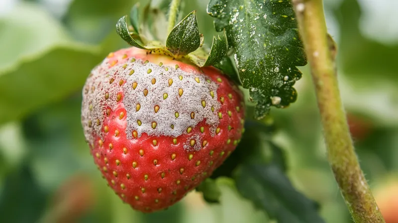 Strawberry fruit with slug damage