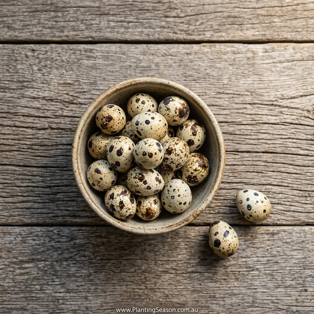 A bowl of speckled quail eggs