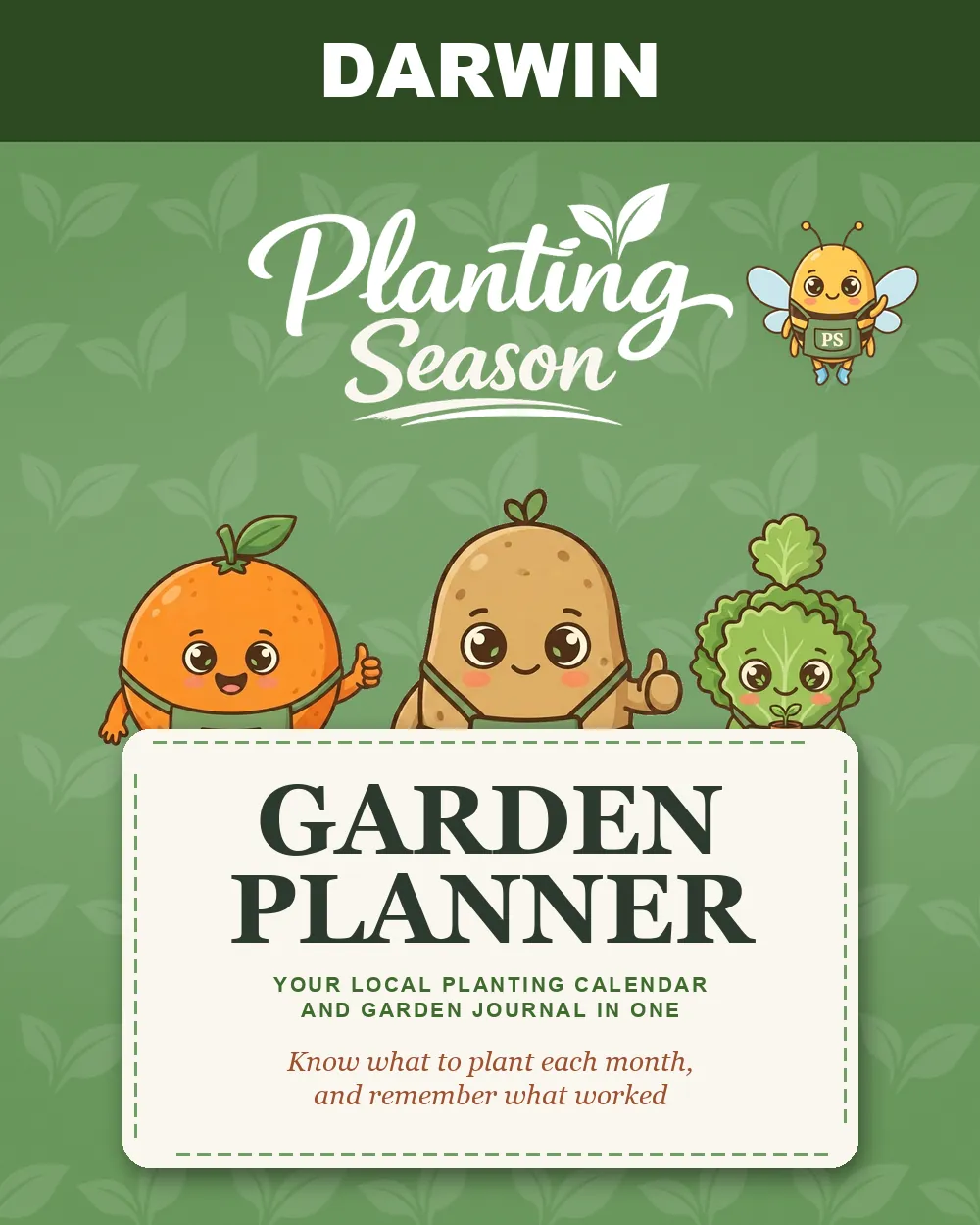 Cover of the Darwin Garden Planner by Planting Season